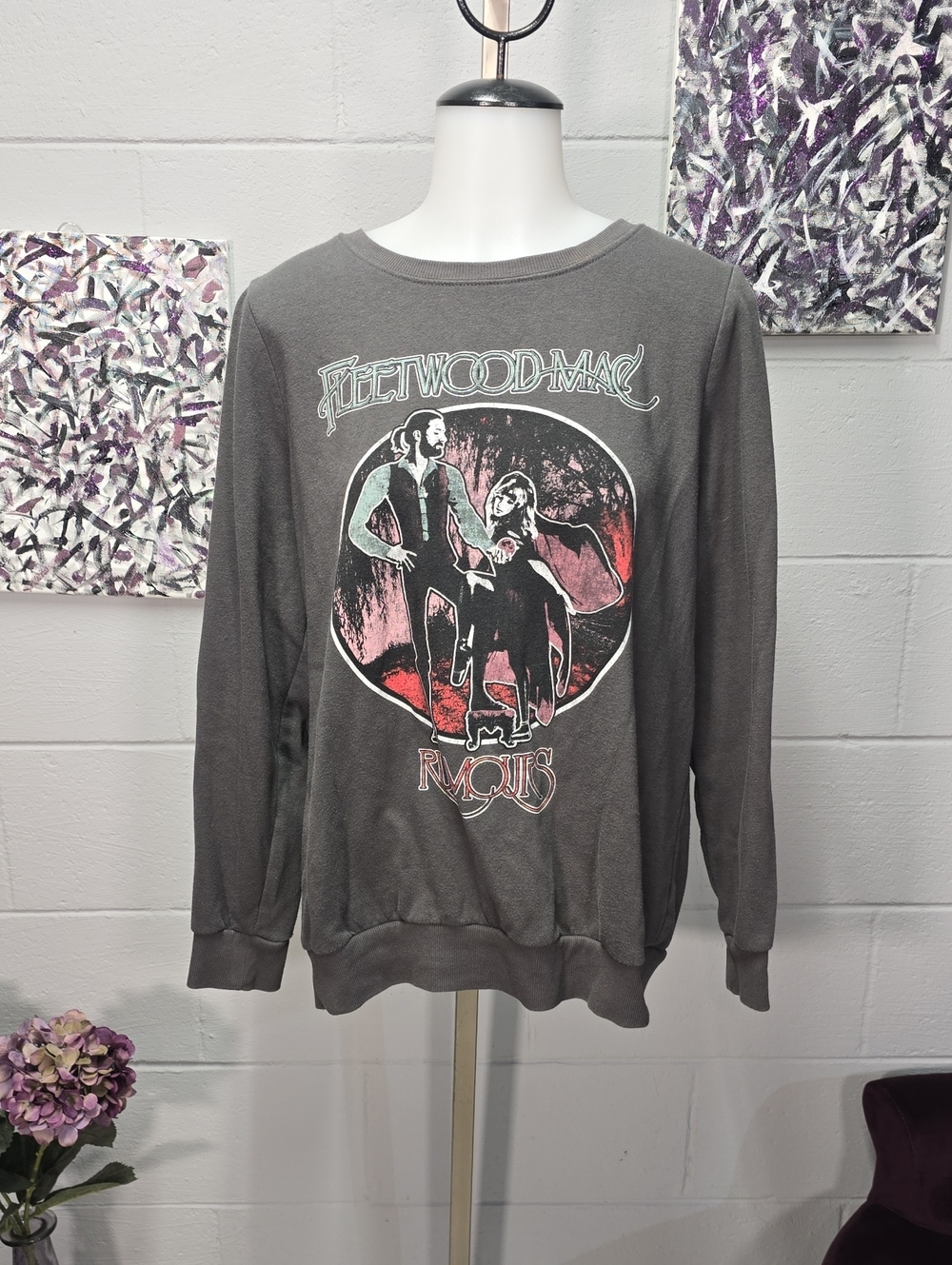 Fleetwood Mac Charcoal Graphic Crewneck Sweater
